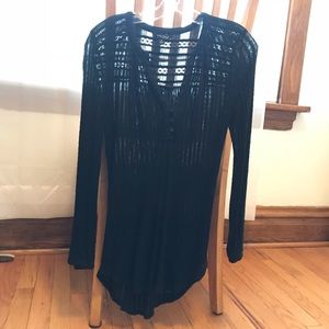 Lucky Brand textured Henley Black Small S